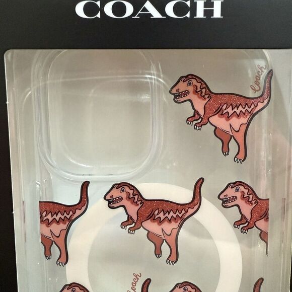 Coach Rexy Glitter Dinosaur iPhone 16 Protective MagSafe Clear Case NEW - Picture 6 of 6